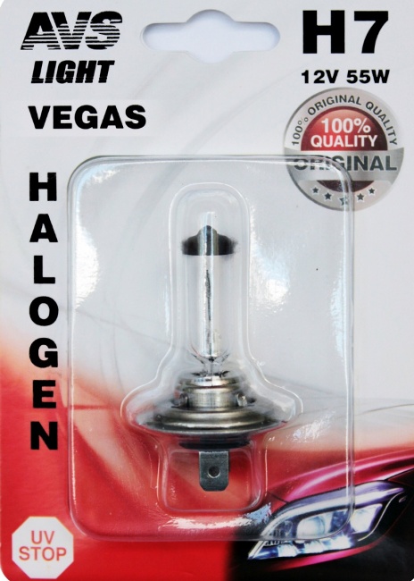 Лампа галогенная AVS Vegas в блистере H7, 12V, 55W