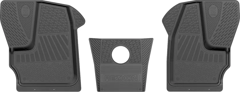 Коврики Rezkon резиновые передний ряд сидений для салона ГАЗ Газель Next 2014-2020