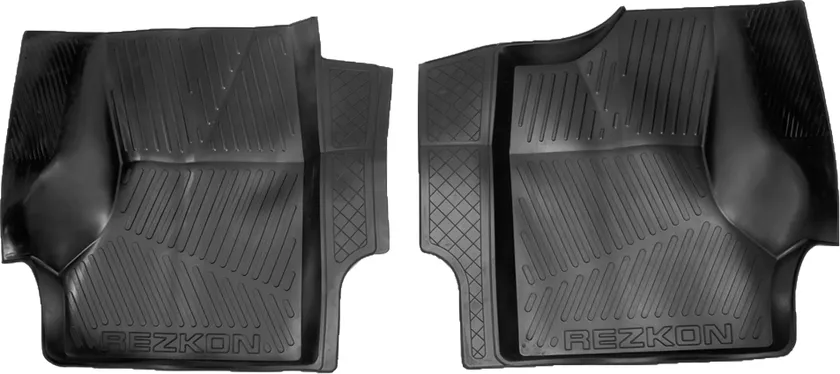 Коврики Rezkon резиновые передний ряд сидений (премиум) для салона ГАЗ Газель 2705, 3221 1994-2020