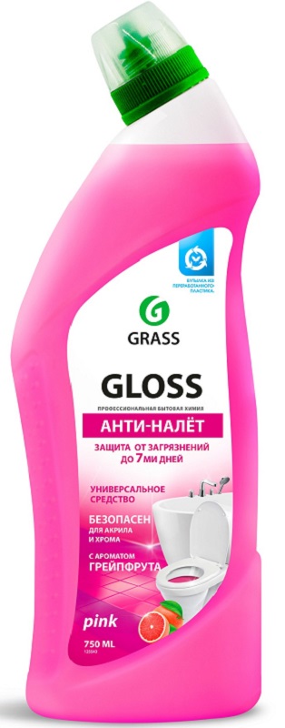 Чистящий гель для ванны и туалета Gloss pink Grass 125543, 750мл
