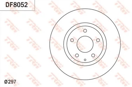 Диск тормозной передний Mazda 6, CX-5 TRW DF 8052, D=297 мм