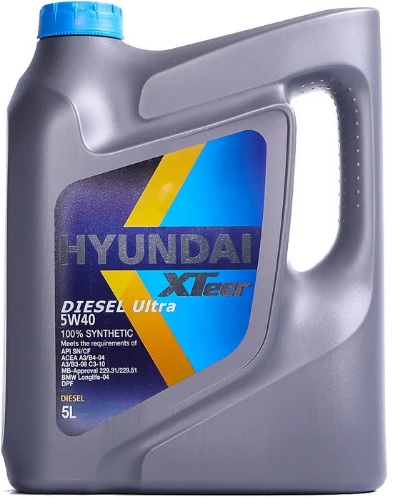 Масло моторное Hyundai Xteer 1051223, Diesel Ultra, 5W-40, 5 л 