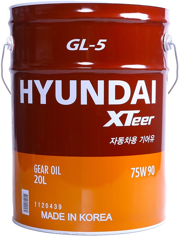 Масло трансмиссионное синтетическое Hyundai XTeer 1120439, Gear Oil-5, 75W-90, 20 л