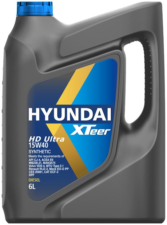 Масло моторное синтетическое Hyundai XTeer 1061003, Heavy Duty Ultra, CJ-4, 15W-40, 6 л