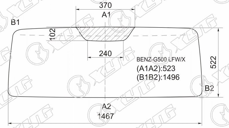 Стекло лобовое в резинку MERCEDES-BENZ G-CLASS (W463) XYG BENZ-G500 LFW/X 