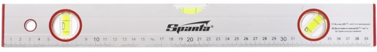 Уровень алюминиевый SPARTA 331205, 400 мм, 3 глазка