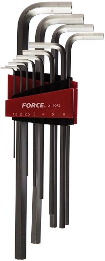 Набор 6-гранных ключей Force 5116XL экстрадлинных, 1.5-12 мм, 11 предметов
