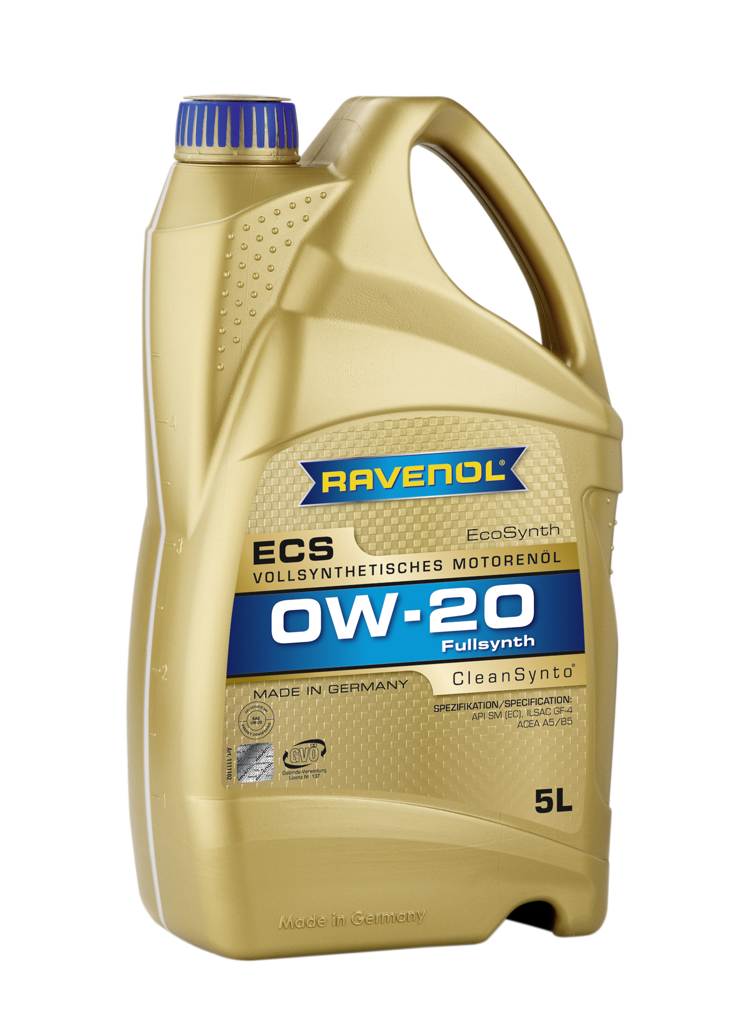 Моторное масло Ravenol 4014835718555 ECS EcoSynth 0W-20 5 л