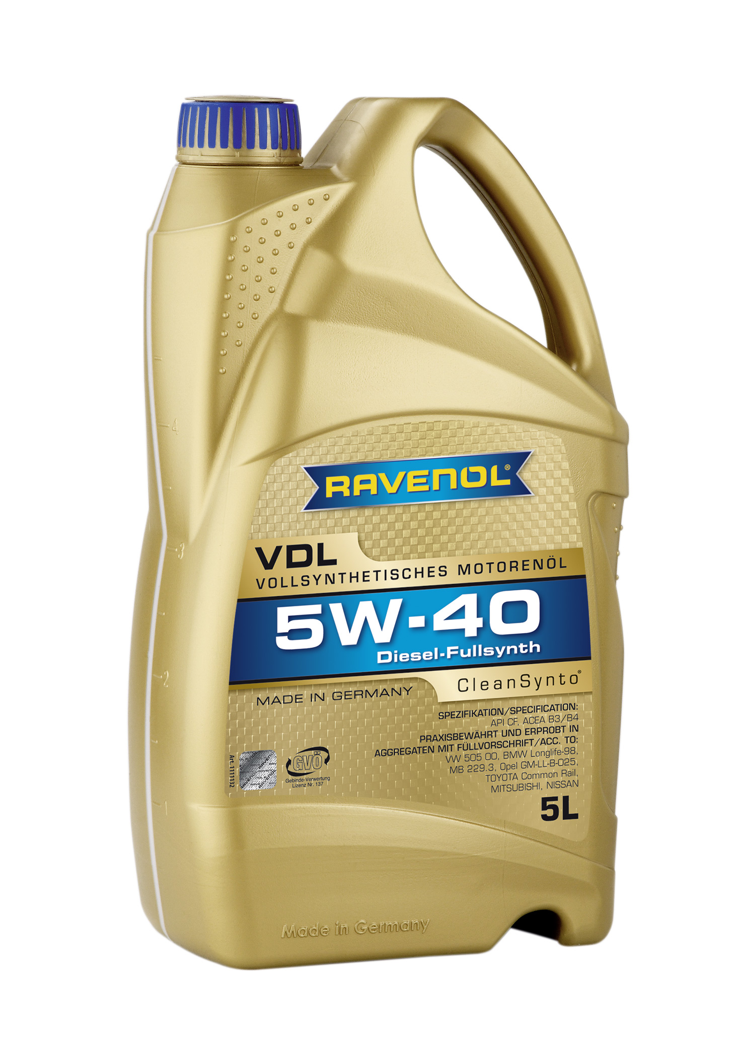 Моторное масло Ravenol 4014835723757 VDL 5W-40 5 л