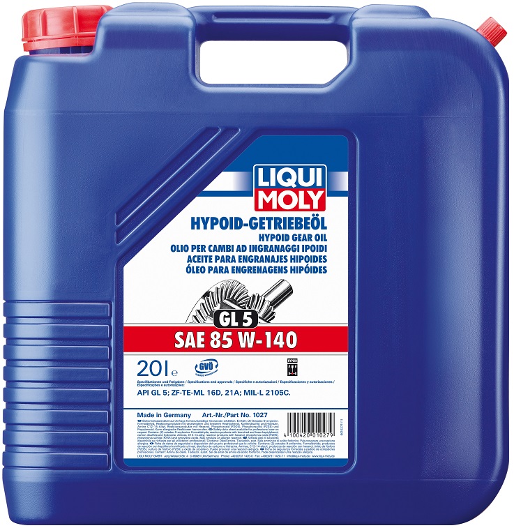 Трансмиссионное масло Liqui Moly 1027 Hypoid Getriebeoil 85W-140 20 л