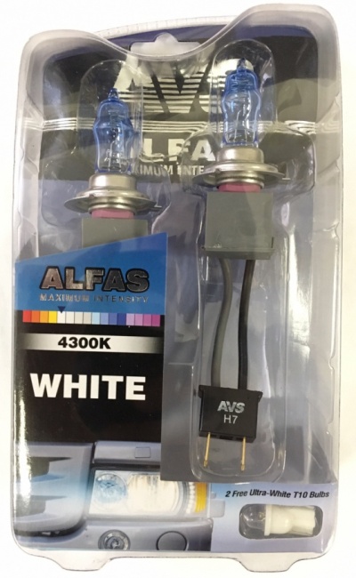 Газонаполненные лампы AVS Alfas 4300К, H7, 24V, 85W комплект 2 штуки