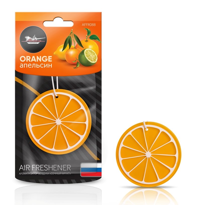 Ароматизатор подвесной пластик Сочный фрукт Апельсин AIRLINE AFFR088