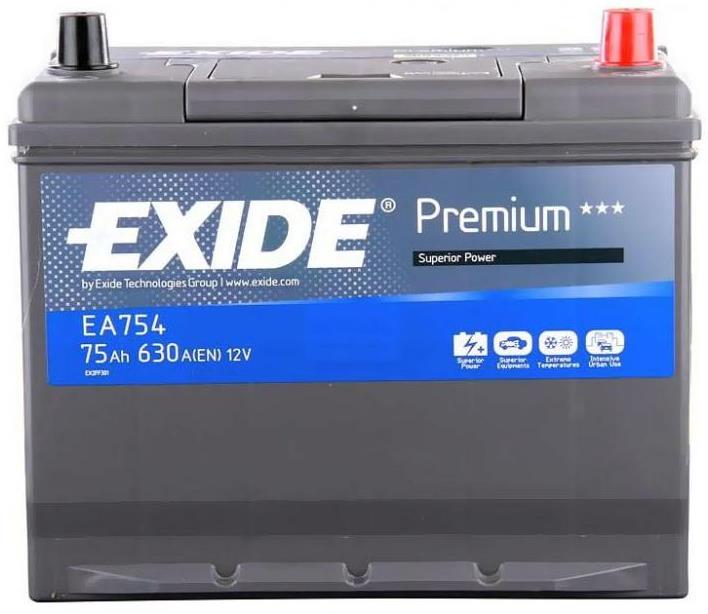 Аккумуляторная батарея Exide Premium EA754 (12В, 75А/ч)