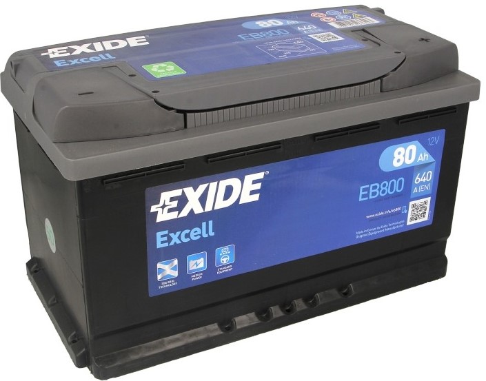 Аккумуляторная батарея Exide Excell EB800 (12В, 80А/ч)