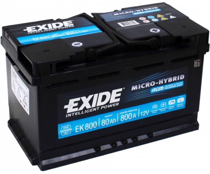 Аккумуляторная батарея Exide Micro-Hybrid AGM EK800 (12В, 80А/ч)