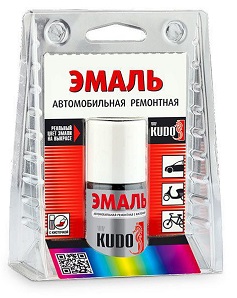 Эмаль автомобильная KUDO KU-72600 ремонтная с кисточкой CHEVROLET, Galaxy White