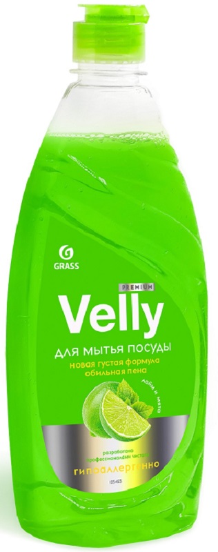 Средство для мытья посуды Grass 125423 Velly Premium лайм и мята, 500мл