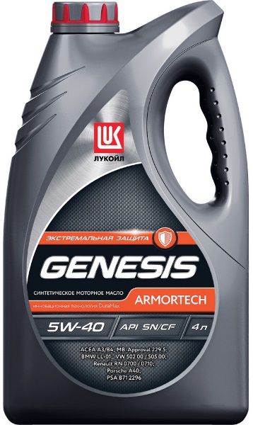 Масло моторное синтетическое Lukoil 1539424 Genesis Armortech 5W-40, 4л