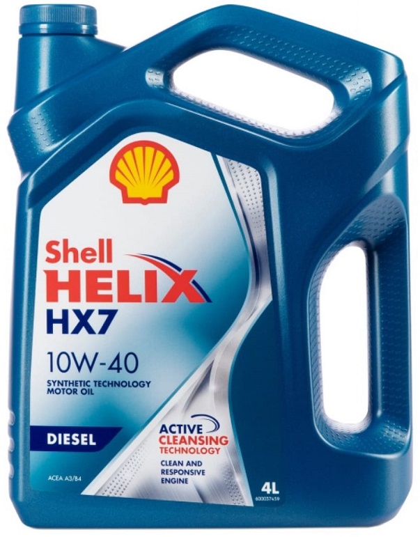 Масло моторное полусинтетическое Shell 550046373 Helix Diesel HX7 10W-40, 4л