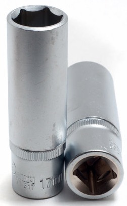 Головка торцевая Сервис Ключ 77817, глубокая, 6-гранная, 17 мм 