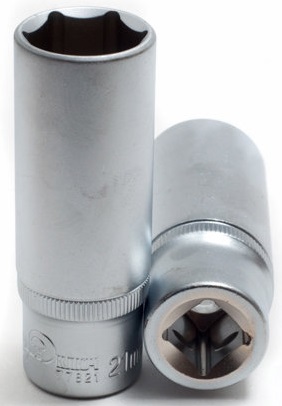 Головка торцевая Сервис Ключ 77821, глубокая, 6-гранная, 21 мм 