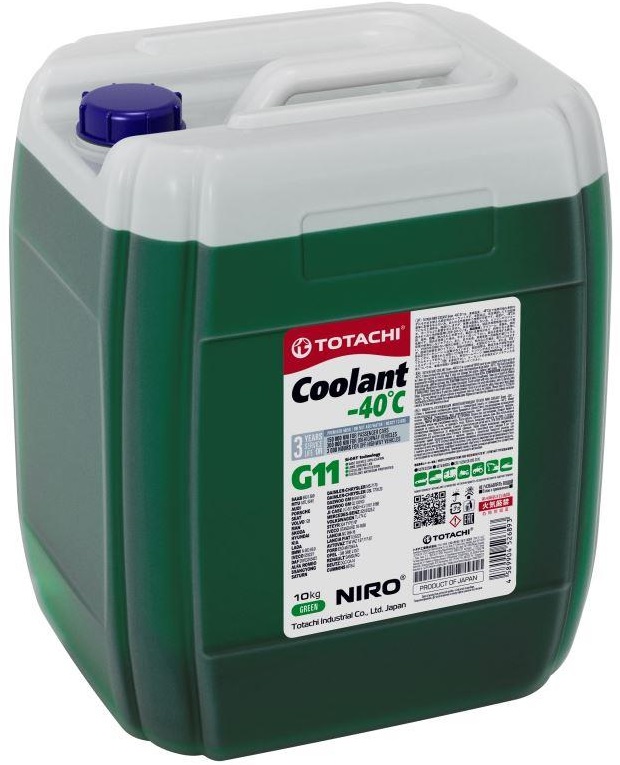 Жидкость охлаждающая Totachi 43210 NIRO Coolant Green, зелёная, 10л