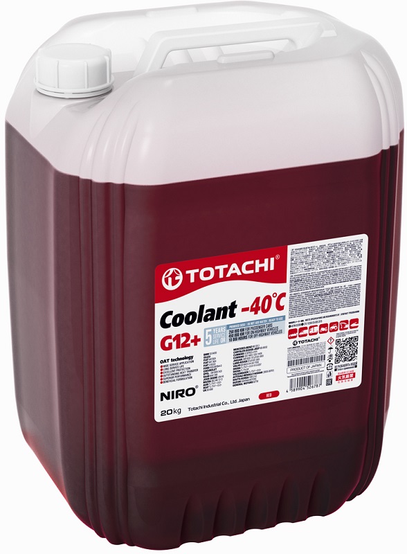 Жидкость охлаждающая Totachi 43120 NIRO Coolant Red, красная, 20л
