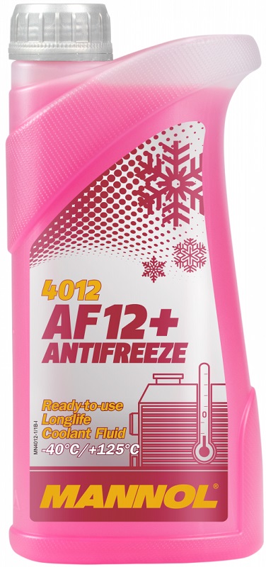 Жидкость охлаждающая Mannol MN4012-1 Longlife Antifreeze AF12+, красная, 1л