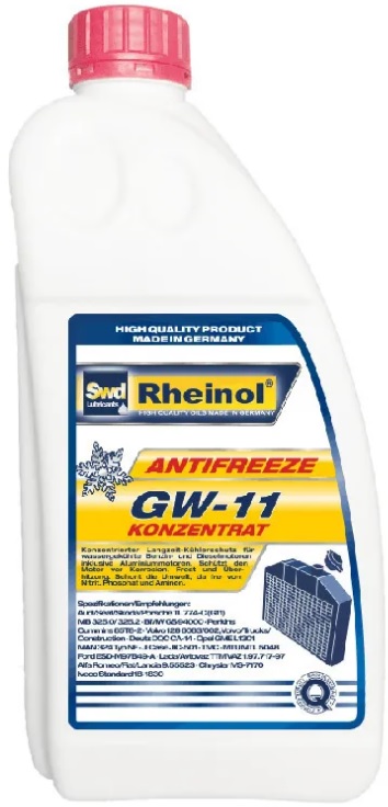 Жидкость охлаждающая SWD Rheinol 39122,180 Antifreeze GW-11 Konzentrat, синяя, 1.5л