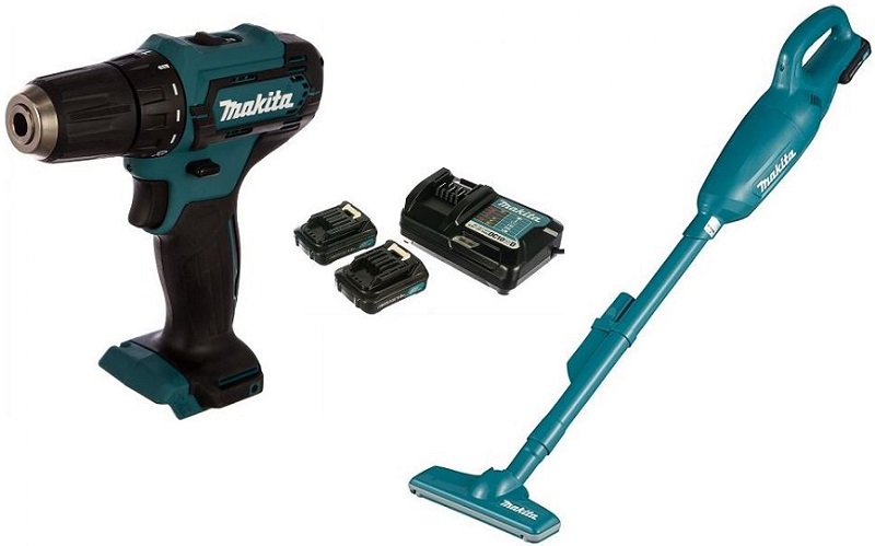 Набор инструментов Makita CLX226X1, дрель-шуруповерт DF333DZ, пылесос CL106FDZ, 2 аккумулятора BL1016, з/у DC10WD