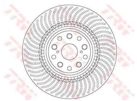 Диск тормозной передний Lexus LS TRW DF 6488S, D=357 мм