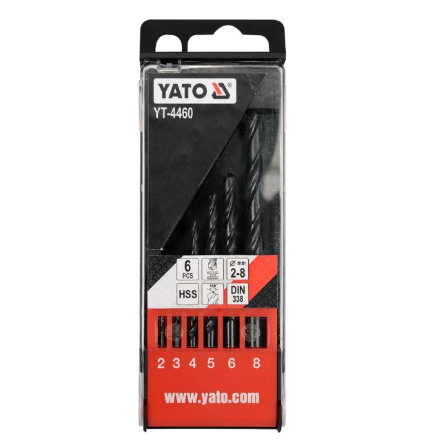 Набор сверл по металлу YATO YT4460 (6 пр, 2-8 мм)