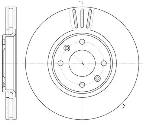 Диск тормозной передний Citroen C5, Peugeot 307 Remsa 6604.10, D=283 мм