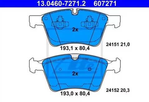 Колодки тормозные дисковые передние MERCEDES GL, ML Ate 13.0460-7271.2 