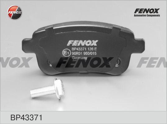 Колодки тормозные, дисковые задние RENAULT FLUENCE Fenox BP43371
