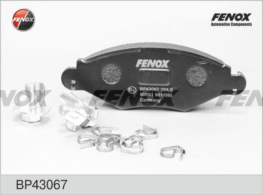 Колодки тормозные, дисковые передние PEUGEOT 206 Fenox BP43067