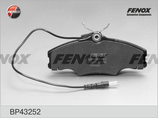 Колодки тормозные, дисковые передние PEUGEOT 406 Fenox BP43252