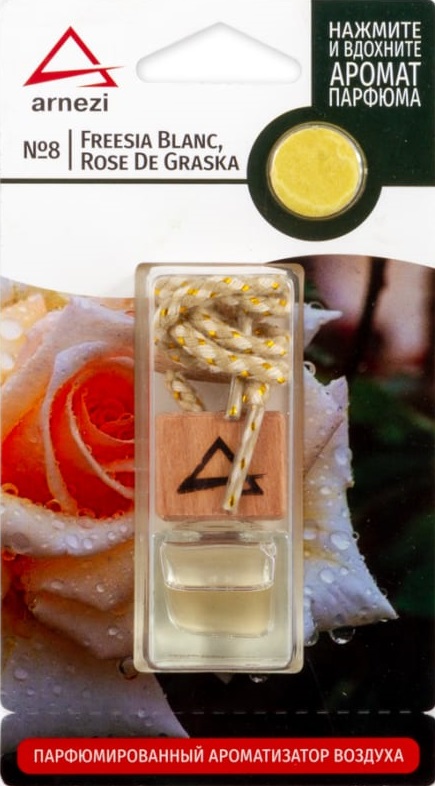 Ароматизатор подвесной ARNEZI A1509087, французский парфюм №8 Freesia Blanc, Rose De Graska 