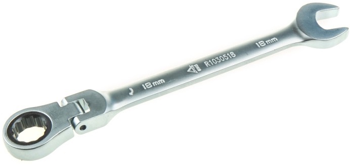 Ключ комбинированный трещоточный ARNEZI R1030518, шарнирный, 18 мм