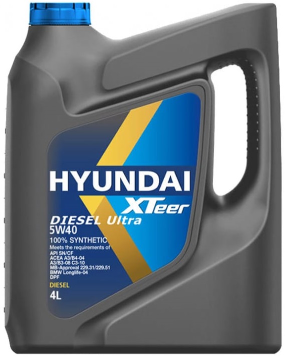Масло моторное Hyundai Xteer 1041223, Diesel Ultra, 5W-40, 4 л 