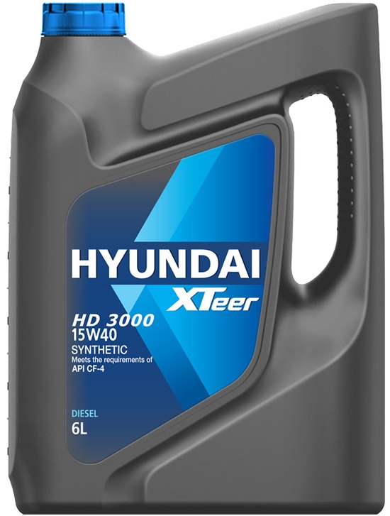 Масло моторное синтетическое Hyundai XTeer 1061026, Heavy Duty 3000, CF-4, 15W-40, 6 л
