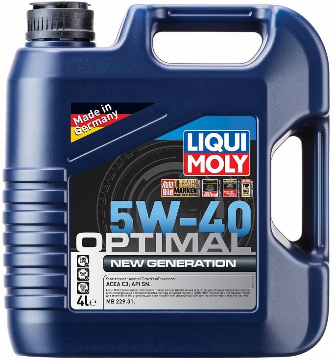 Масло моторное синтетическое LIQUI MOLY 39033, Optimal NEW GEN, 5W-40, 4 л 