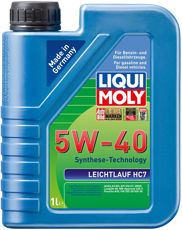 Масло моторное синтетическое Liqui Moly 1346, Leichtlauf HC 7, 5W-40, 1 л