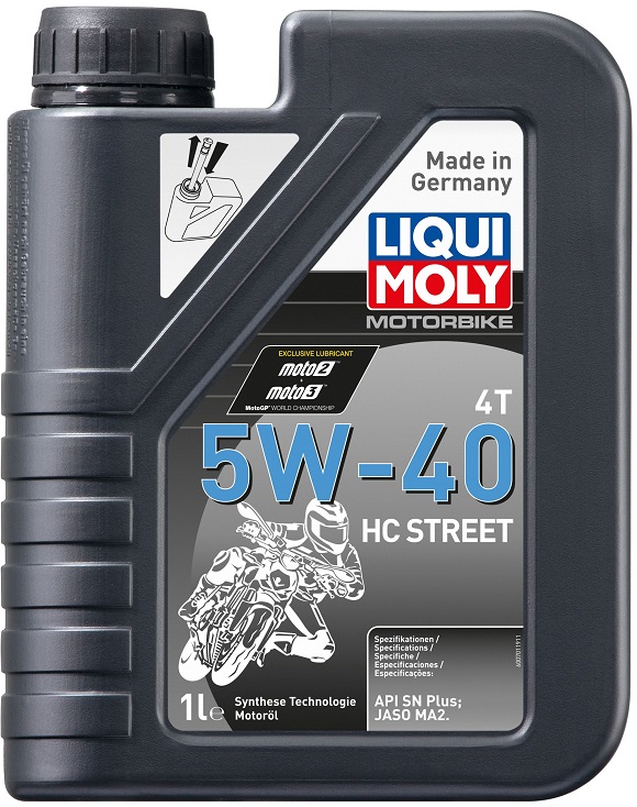 Масло моторное синтетическое Liqui Moly 20750 Motorbike 4T HC Street, 5W-40, 1 л