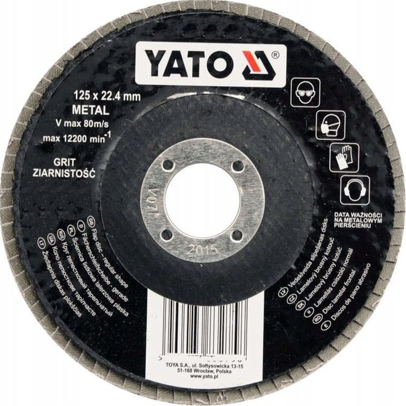 Круг шлифовальный YATO YT-83274, лепестковый, прямой, 125 мм