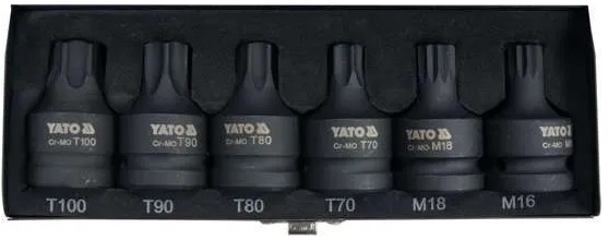 Набор головок-бит ударных SPLINE Yato YT-10653, TORX, 3/4, 6 предметов