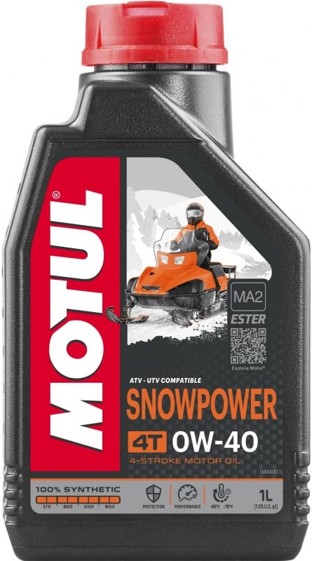 Масло моторное синтетическое Motul 105891, Snowpower 4T, 0W-40, 1 л