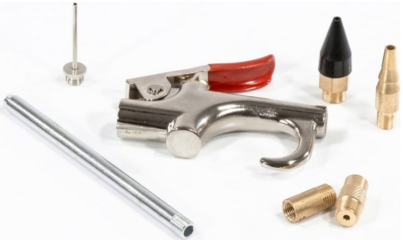 Набор пневматический продувочный пистолет с насадками MATRIX 57336, 6 шт 