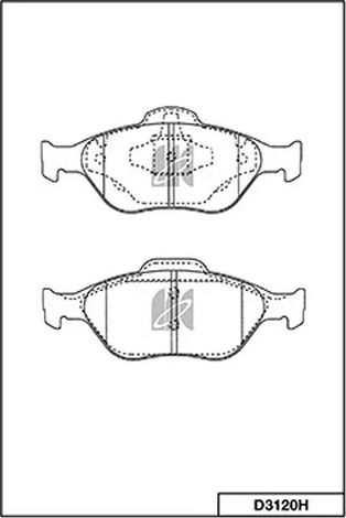 Колодки тормозные, дисковые CHRYSLER TC MASERATI Kashiyama D3120H
