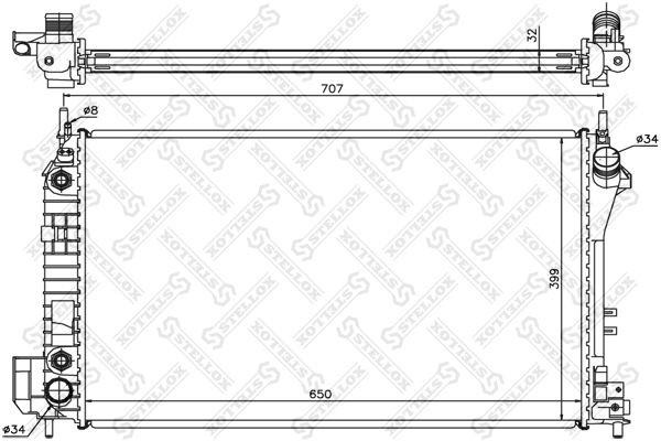 Радиатор охлаждения Opel Vectra Stellox 10-26001-SX
